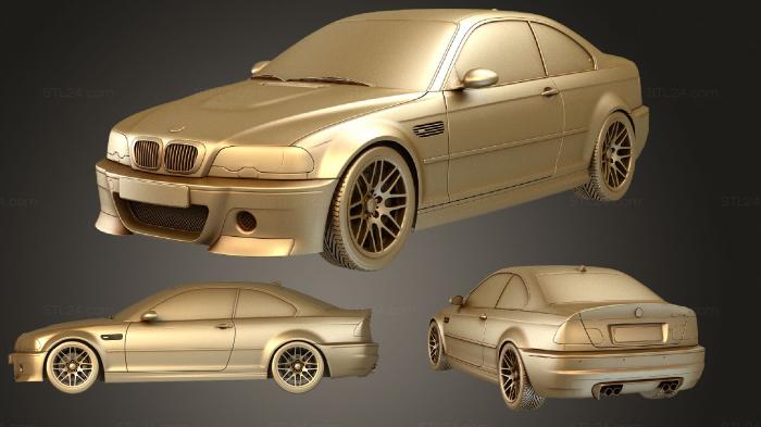 Автомобили и транспорт (Комплект BMW M3 E46 CSL, CARS_0790) 3D модель для ЧПУ станка